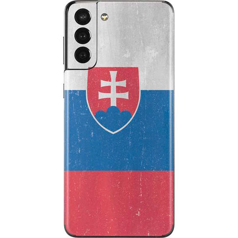 Slovakia Flag Distressed Galaxy S21 Plus 5G Skin